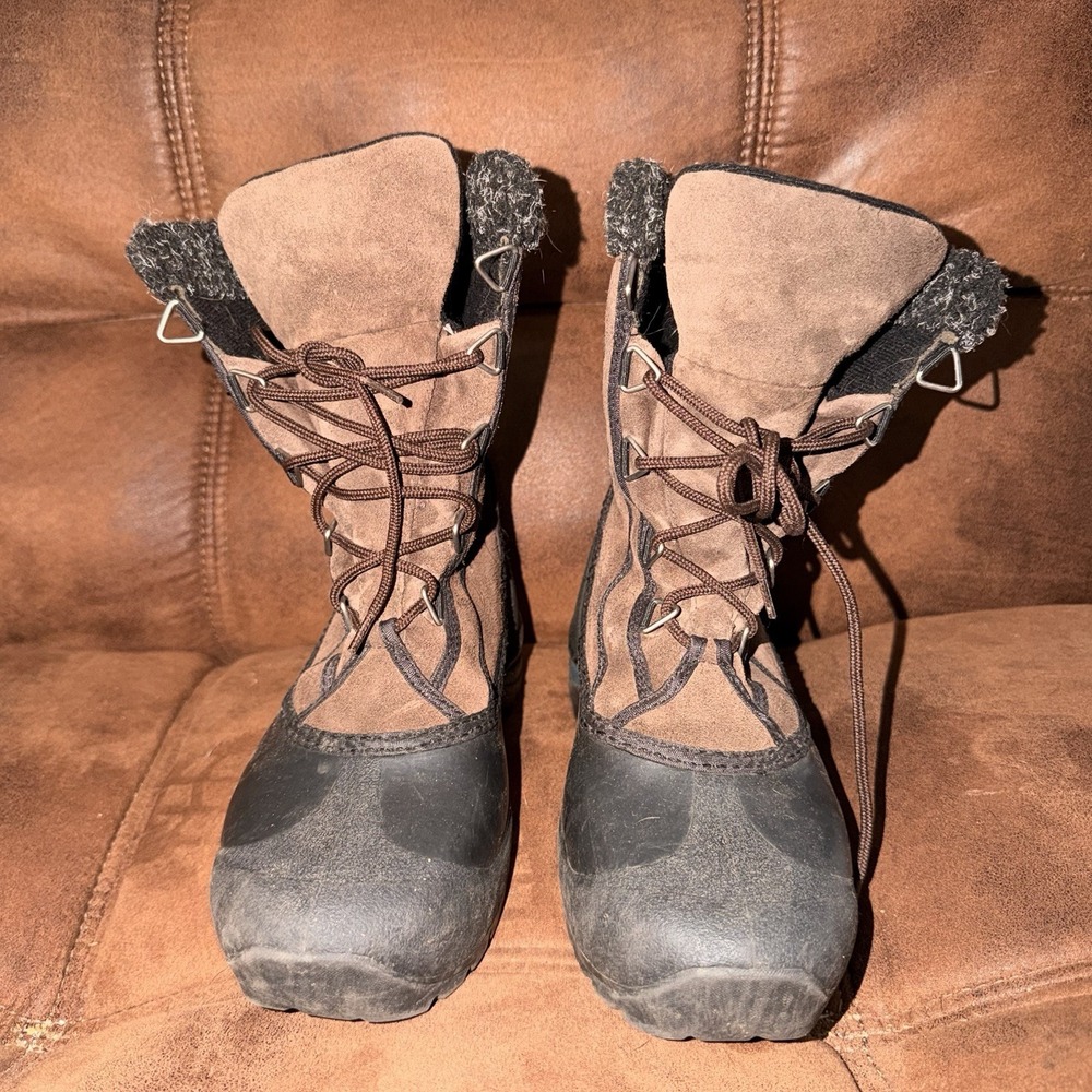 Sorel Thinsulate Womens Size 7.5 Brown Suede Fleece Lining Snow Boots NL1579-248